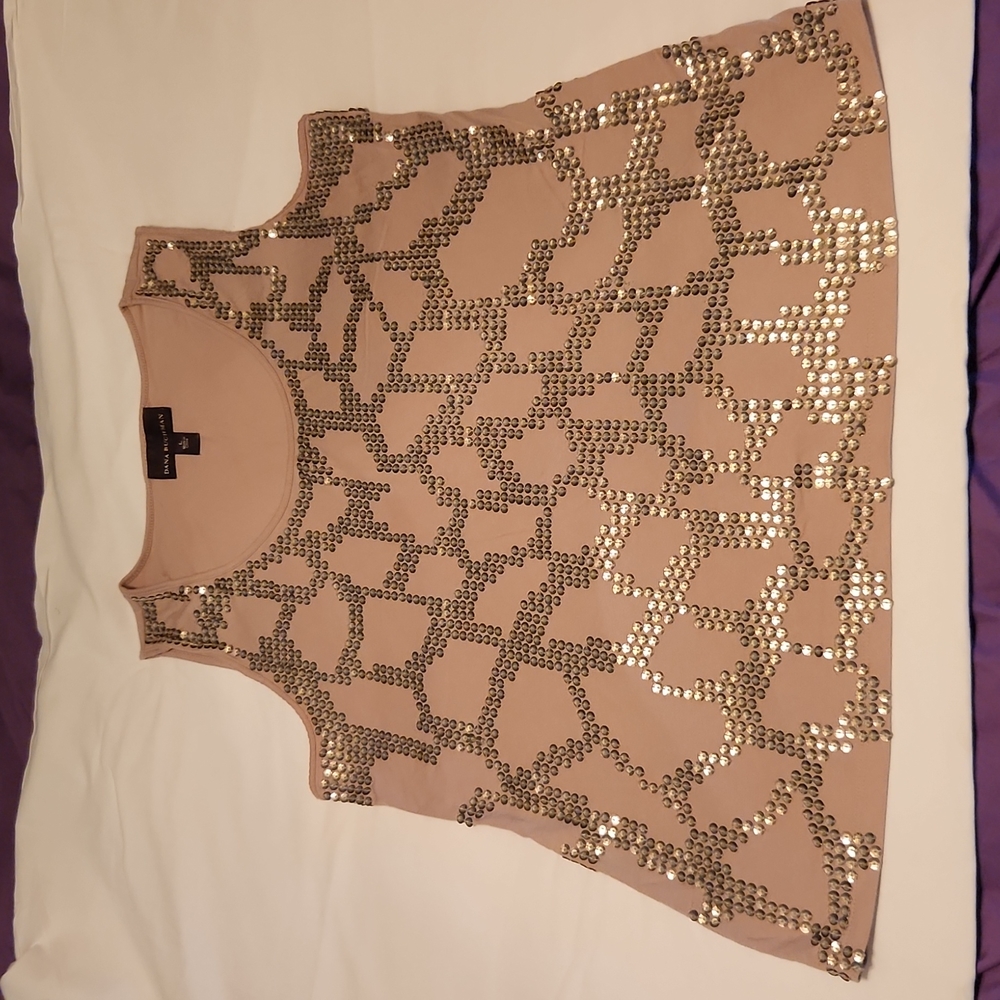tank top beige tan  brown sequin size large